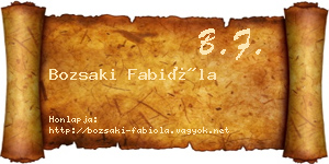 Bozsaki Fabióla névjegykártya